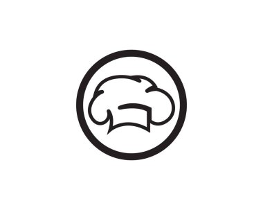 Chef şapka logo ve semboller siyah renkli vektör