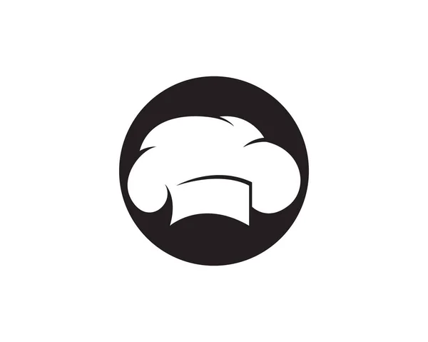 Chef Sombrero Logotipo Símbolos Negro Vector Color — Vector de stock