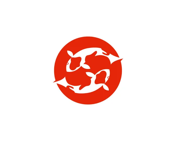 Koi Peces Logotipo Símbolos Vector Plantilla — Vector de stock