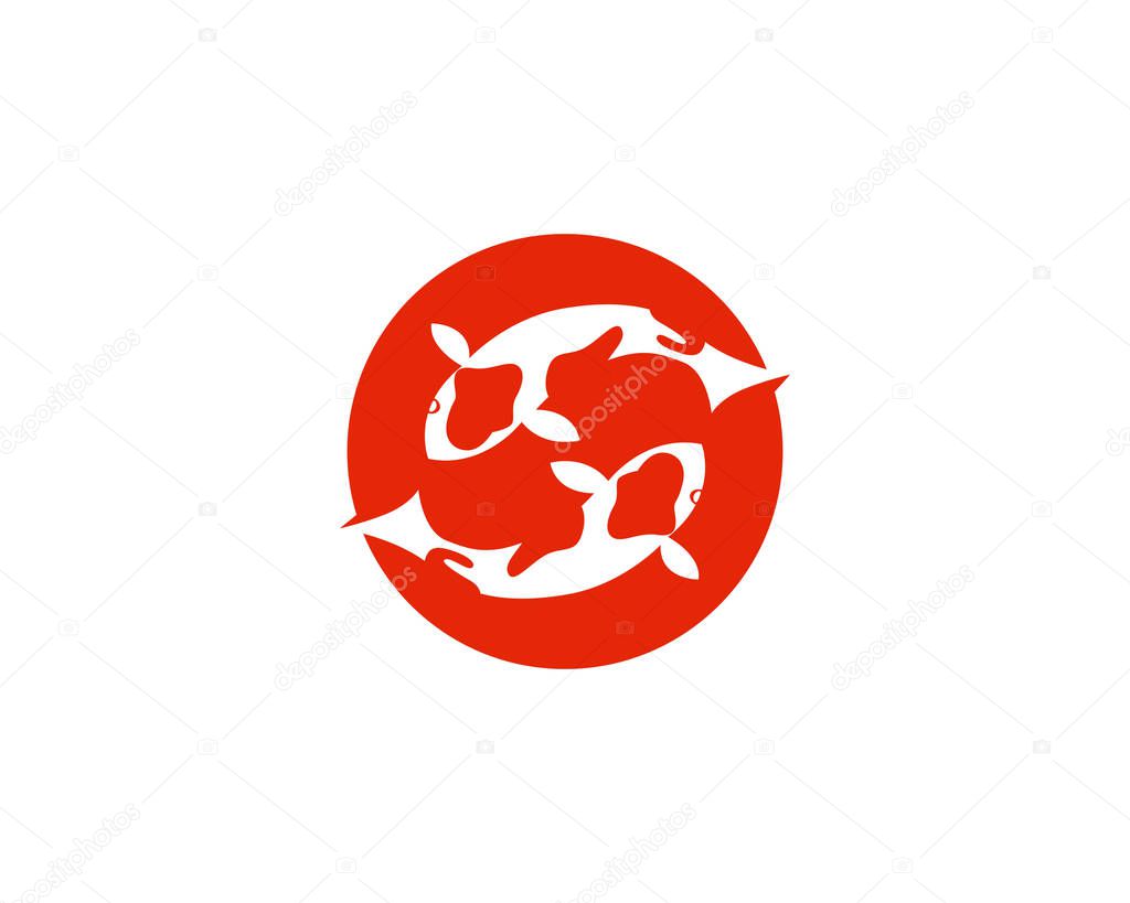 Koi fish logo and symbols vector template 
