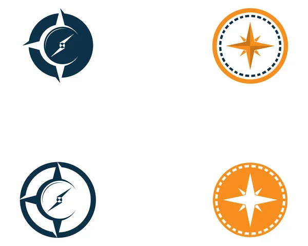 Kompasu Logo Šablona Ikony Vektorový Obrázek — Stockový vektor