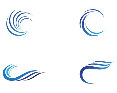 Dalga su vektör çizim tasarım Logo şablonu