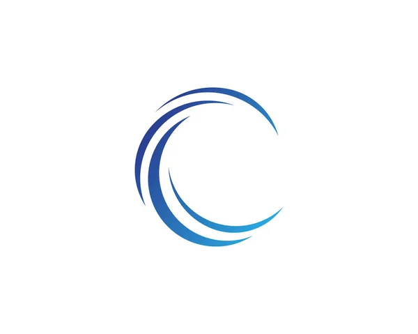 Водна Хвиля Логотип Шаблон Векторні Ілюстрації Дизайн — стоковий вектор