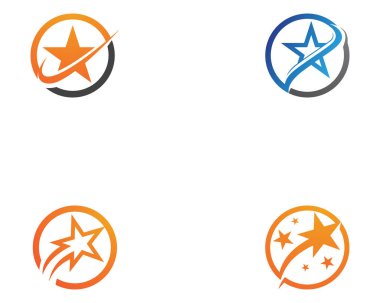 Yıldız logo ve sembolleri vektör simge illüstrasyon tasarım şablonu