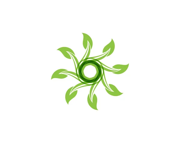 Blad Grön Natur Logotyp Symbol Mall Vektor — Stock vektor
