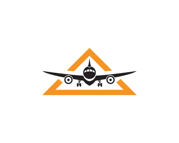 航空機 航空機 航空会社ロゴやラベルです 旅の空の旅 旅客機のシンボル ベクトル図 — ストックベクタ