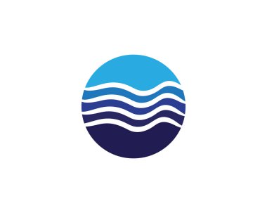Şablon simgeler vektör Wave beach logosu ve sembolleri