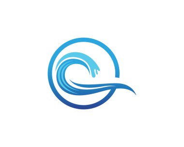 Şablon simgeler vektör Wave beach logosu ve sembolleri