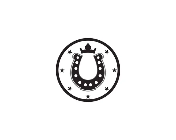 Sapatos Cavalo Logotipo Preto Símbolos Vetor —  Vetores de Stock