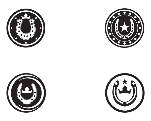 Chaussures Cheval Logo Symboles Noir Vecteur — Image vectorielle