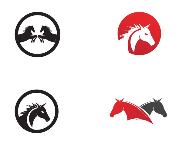 Byly Porovnávány Koně Logo Šablona — Stockový vektor