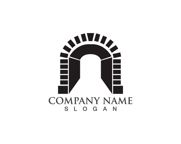 Logotipo Fortaleza Símbolos Vetor Preto —  Vetores de Stock
