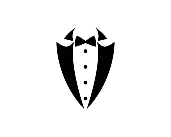 Tuxedo Logotipo Símbolos Modelo Ícones Pretos — Vetor de Stock