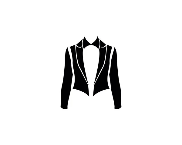 Tuxedo Logo Simboli Modello Icone Nere — Vettoriale Stock