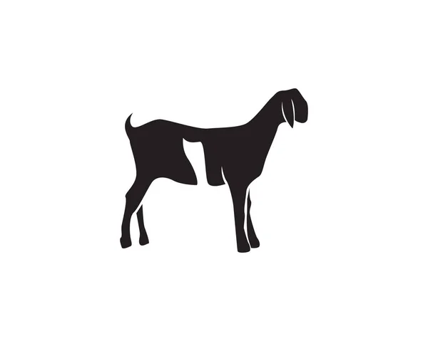 Caprino Preto Animais Vetor Logotipo Símbolo Modelo — Vetor de Stock