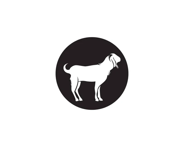 Caprino Preto Animais Vetor Logotipo Símbolo Modelo —  Vetores de Stock