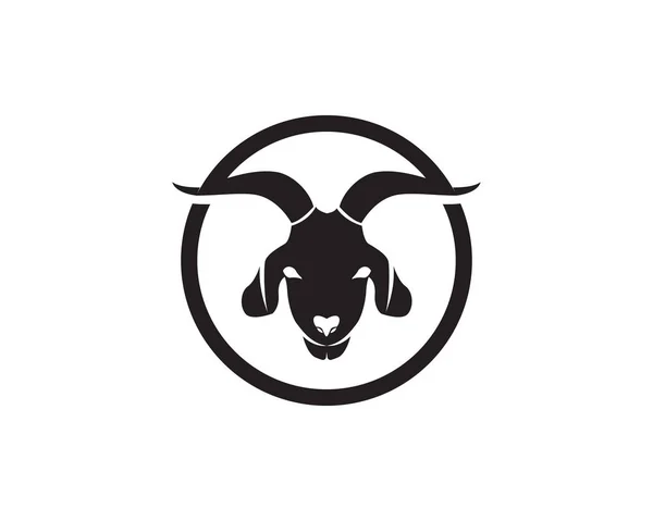 Caprino Preto Animais Vetor Logotipo Símbolo Modelo —  Vetores de Stock