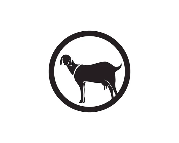 黒ヤギ動物ベクトルのロゴとシンボル テンプレート — ストックベクタ