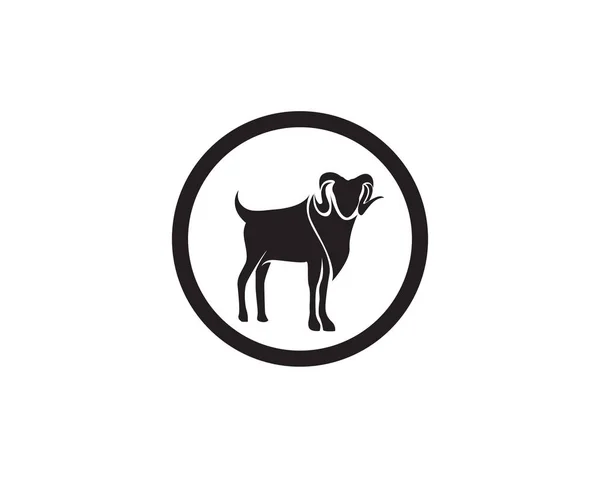 Caprino Preto Animais Vetor Logotipo Símbolo Modelo —  Vetores de Stock