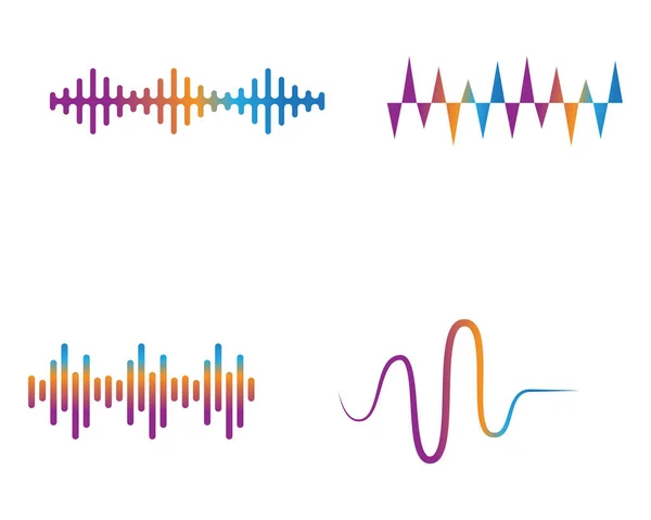Fala Dźwiękowa Ilustratorzy Logo Wektor Ikona Szablonu — Wektor stockowy
