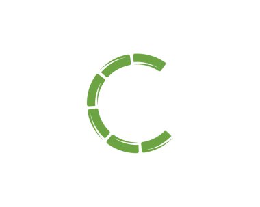 Bambu, logo simge vektör templat için yeşil yaprak ile