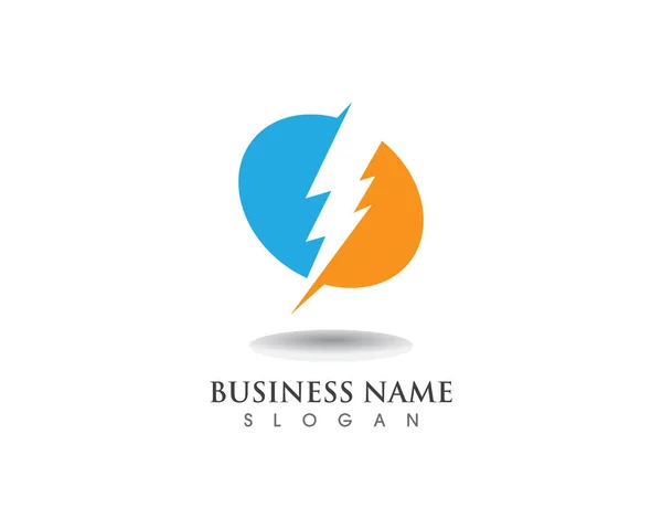 Lightning Thunderbolt Electricity Vector Logo — Stock Vector