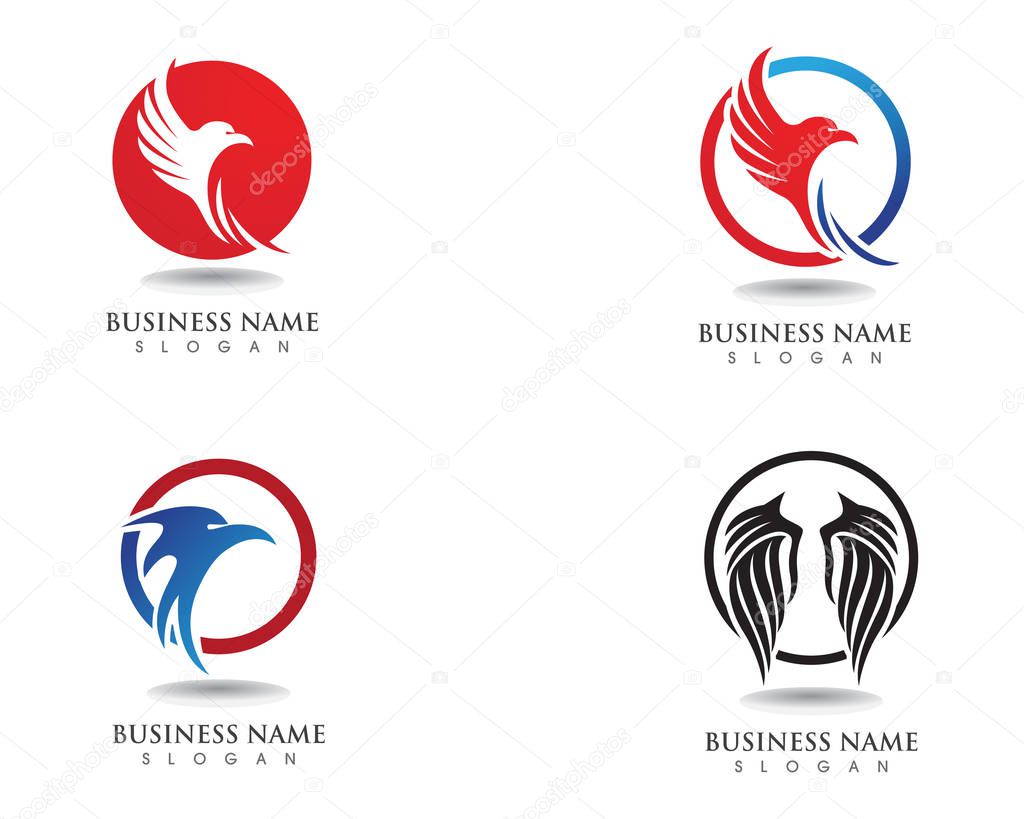 Eagle wing falcon logo and symbols