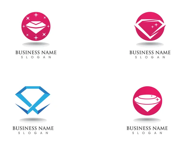 Diamant Logo Symbool Vector Pictogram Sjabloon — Stockvector