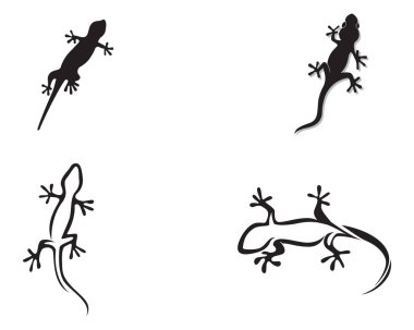 Kertenkele Bukalemun Gecko Silueti siyah vektör