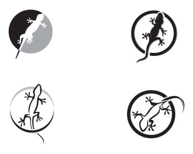 Kertenkele Bukalemun Gecko Silueti siyah vektör