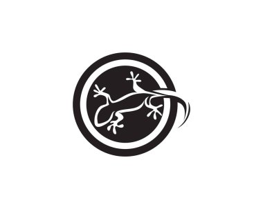 Kertenkele Bukalemun Gecko Silueti siyah vektör