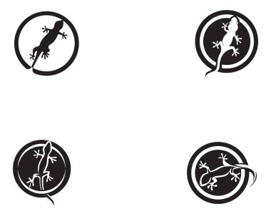 Kertenkele Bukalemun Gecko Silueti siyah vektör