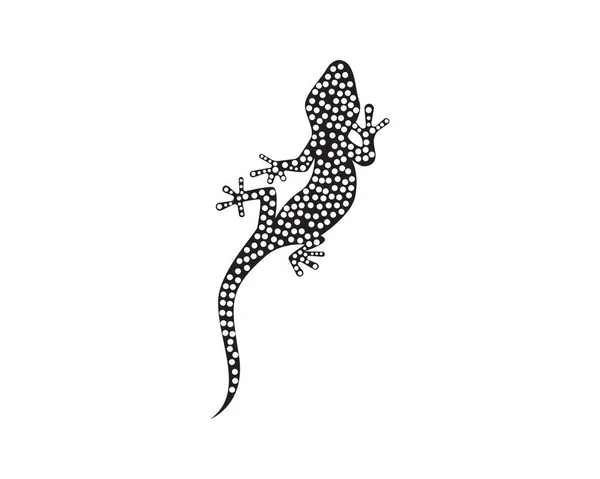 Lizard Chameleon Gecko Silhouette Vettore Nero — Vettoriale Stock