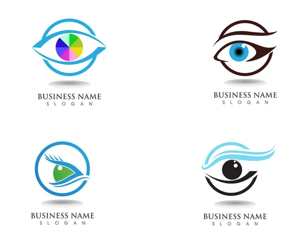 Ojos Cuidado Salud Logo Símbolos Vector — Archivo Imágenes Vectoriales