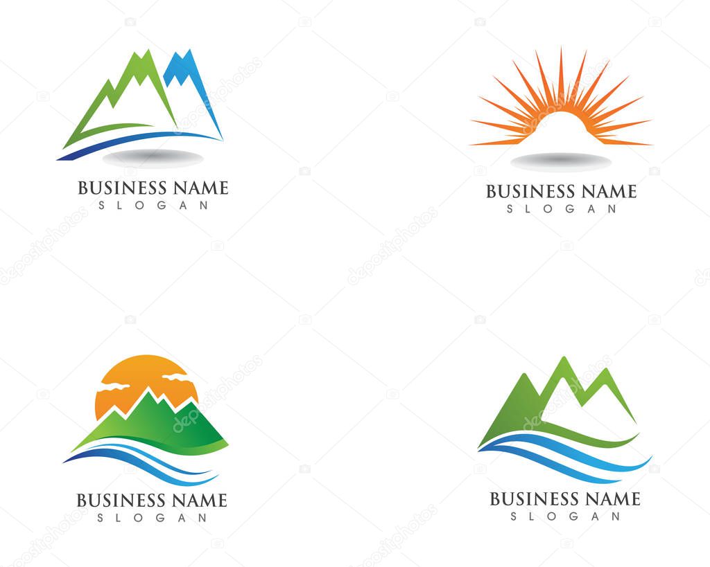 Mountain logo and symbols vector