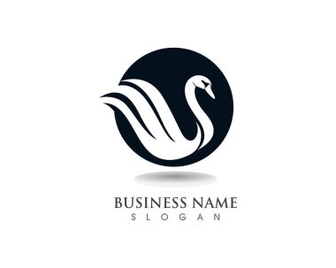 Kuğu logo şablonu vektör