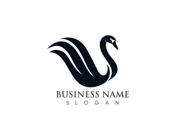 Swan Logo Modelo Vetor — Vetor de Stock