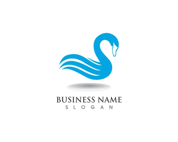Swan Logo Modelo Vetor — Vetor de Stock