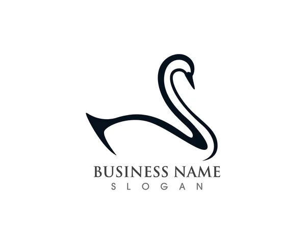 Swan Logo Template Vector — Stock Vector