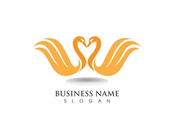Swan Logo Šablona Vektor — Stockový vektor