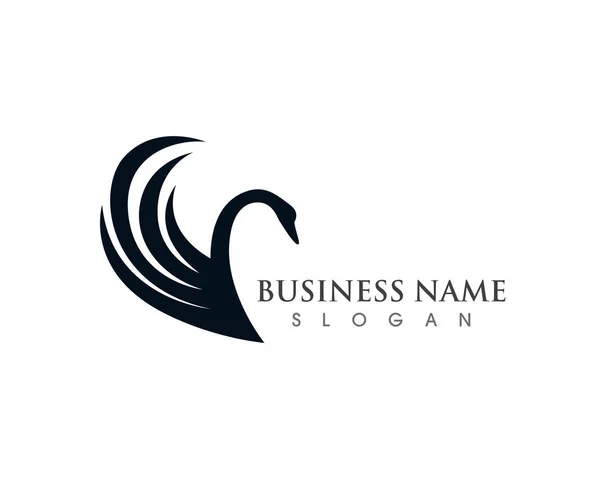 Swan Logo Modelo Vetor —  Vetores de Stock