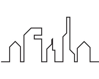 Modern şehir manzarası şehir siluet vektör çizim düz tasarım
