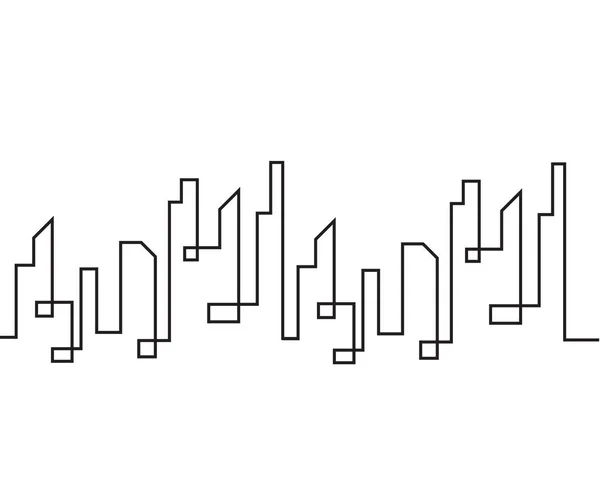 Modern City Skyline Város Sziluett Vektoros Illusztráció Lapos Design — Stock Vector