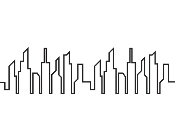 Cidade Moderna Skyline Cidade Silhueta Vetor Ilustração Design Plano — Vetor de Stock