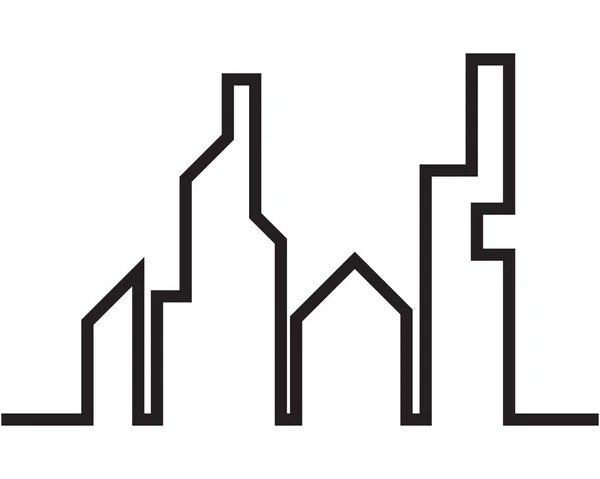 Ciudad Moderna Skyline Ciudad Silueta Vector Ilustración Diseño Plano — Vector de stock