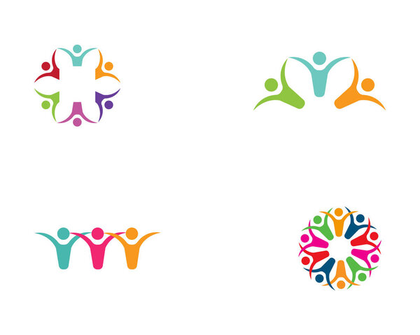 Adoption and community care Logo template vector icon