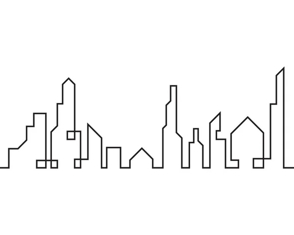 Moderne Stad Silhouet Vectorillustratie Platte Ontwerpen — Stockvector