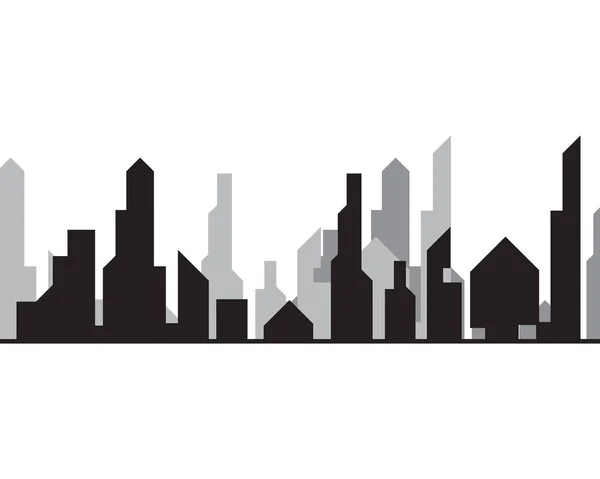 Moderne Stad Silhouet Vectorillustratie Platte Ontwerpen — Stockvector