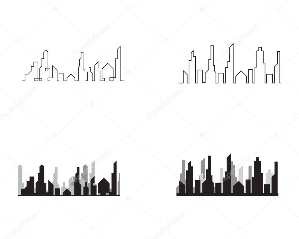 Modern City  silhouette. vector illustration in flat designs