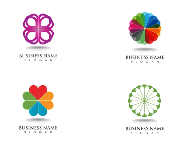 Logotipo Los Patrones Florales Símbolos Fondo Blanco — Archivo Imágenes Vectoriales